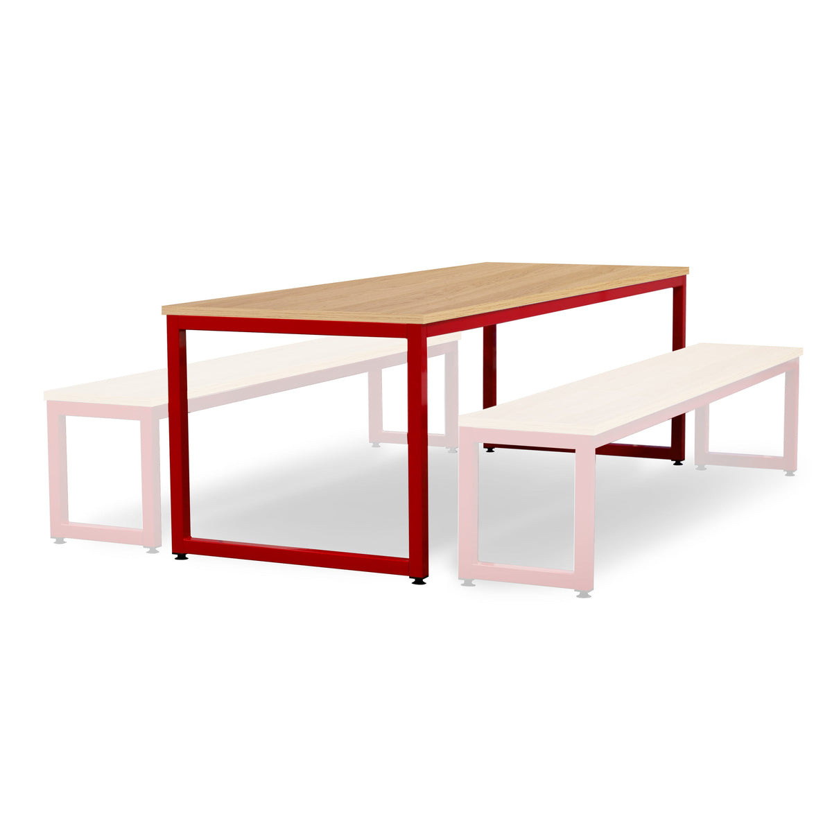 Monarch dining table with oak top - Red