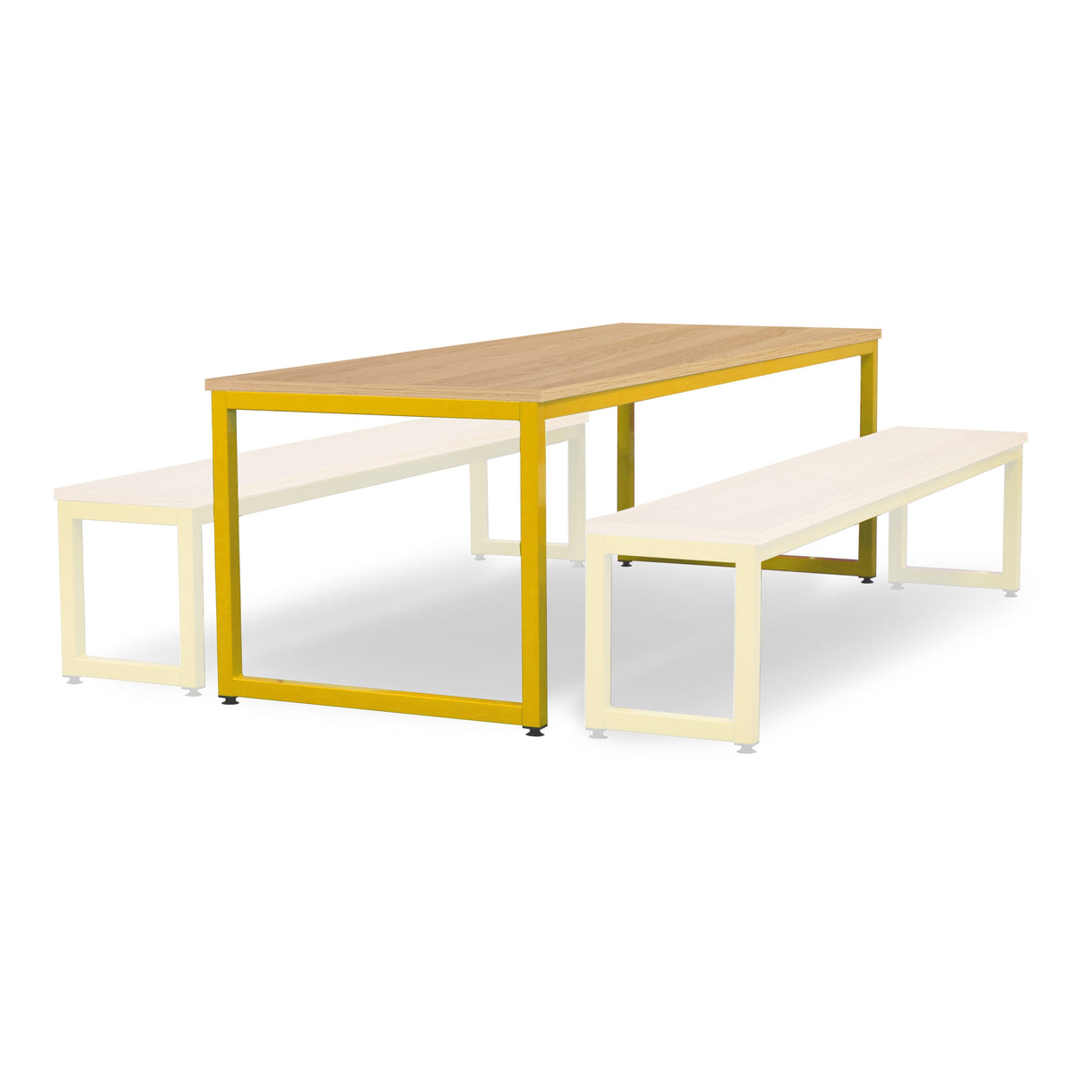 Monarch dining table with oak top - Yellow