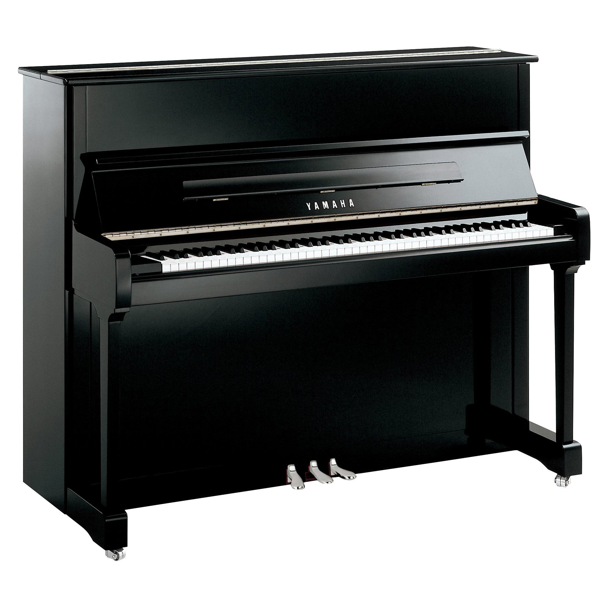 Yamaha P121 upright piano – Polished Ebony