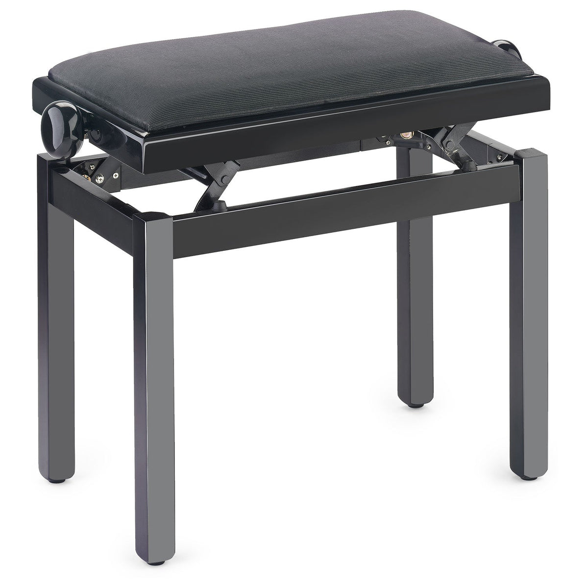 Stagg PBF39 adjustable piano stool - Polished black, with black dralon seat