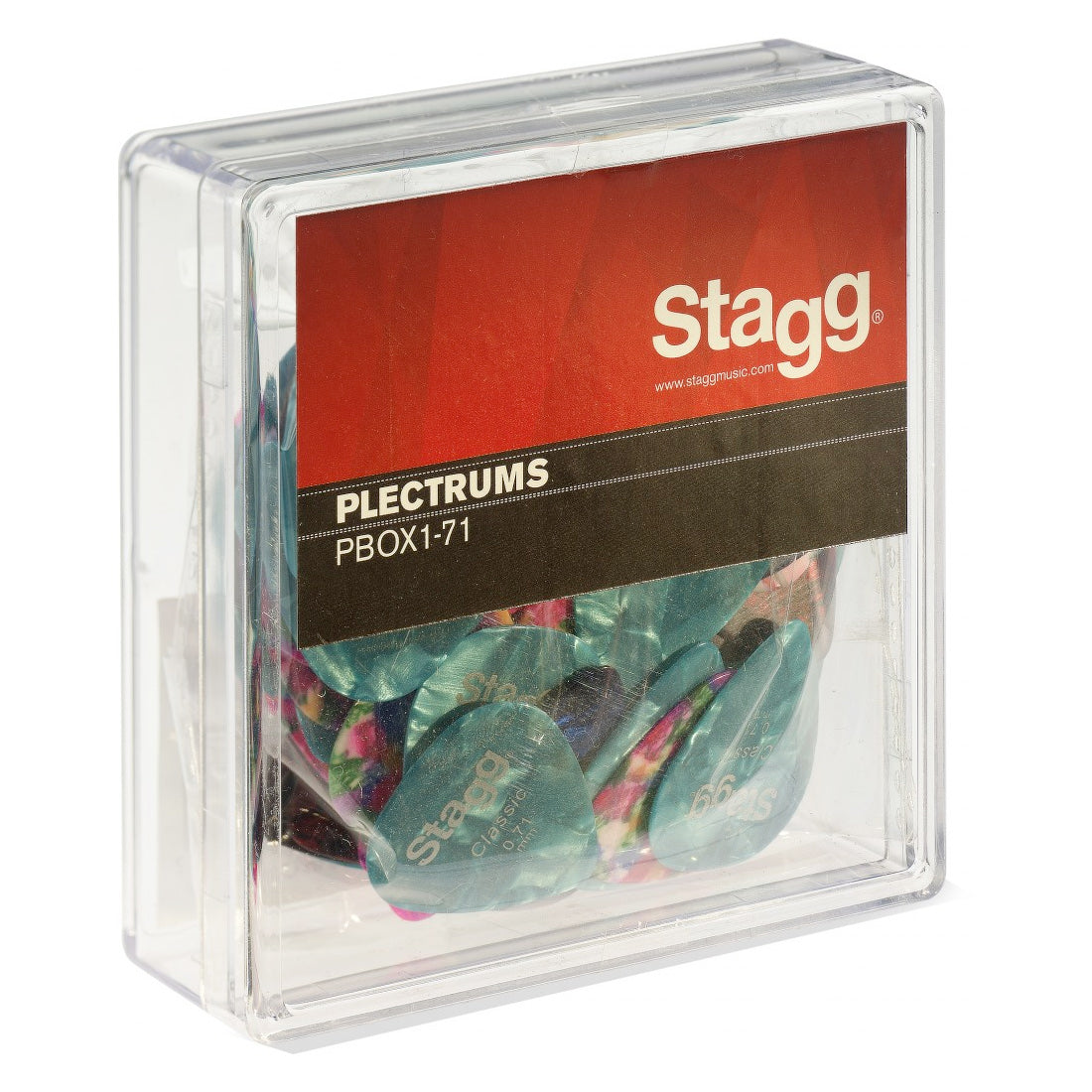Stagg pack of 100 0.71mm gauge guitar picks - various colours