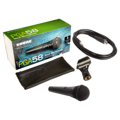 Shure PGA58 alta vocal microphone - XLR female to 1/4\" jack