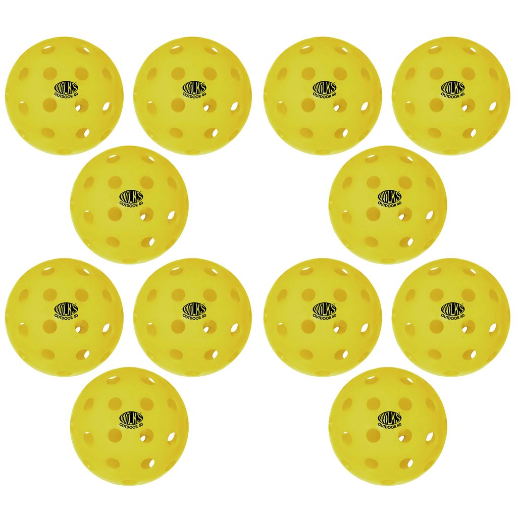 WILKS OUTDOOR PICKLEBALL 40 HOLES SET OF 12
