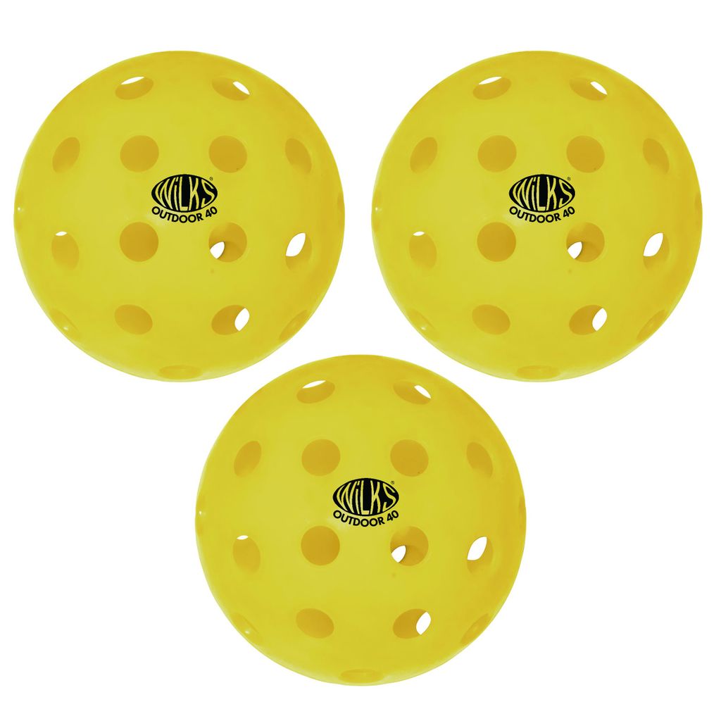 WILKS OUTDOOR PICKLEBALL 40 HOLES SET OF 3