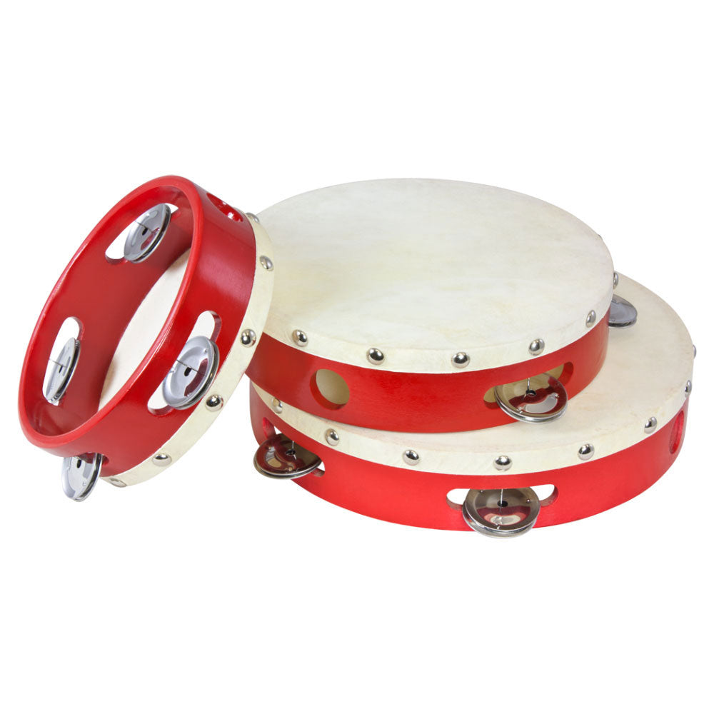Percussion Plus PP0385 Tambourine wood shells 6\", 8â€ and 9â€ â€“ 3 pack