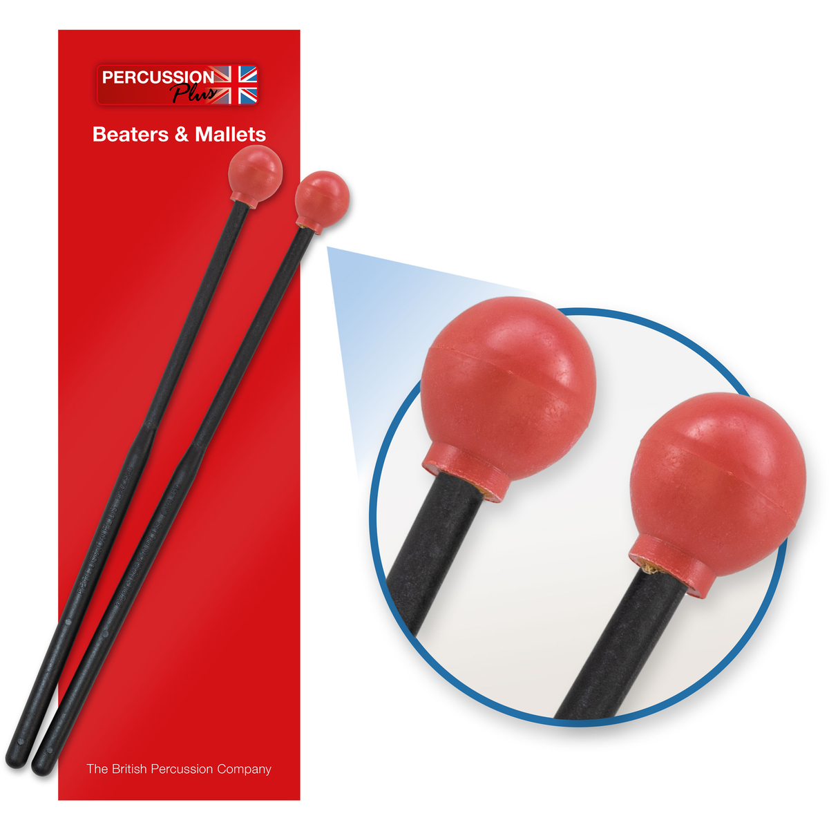 Percussion Plus PP067 rubber head beaters - hard