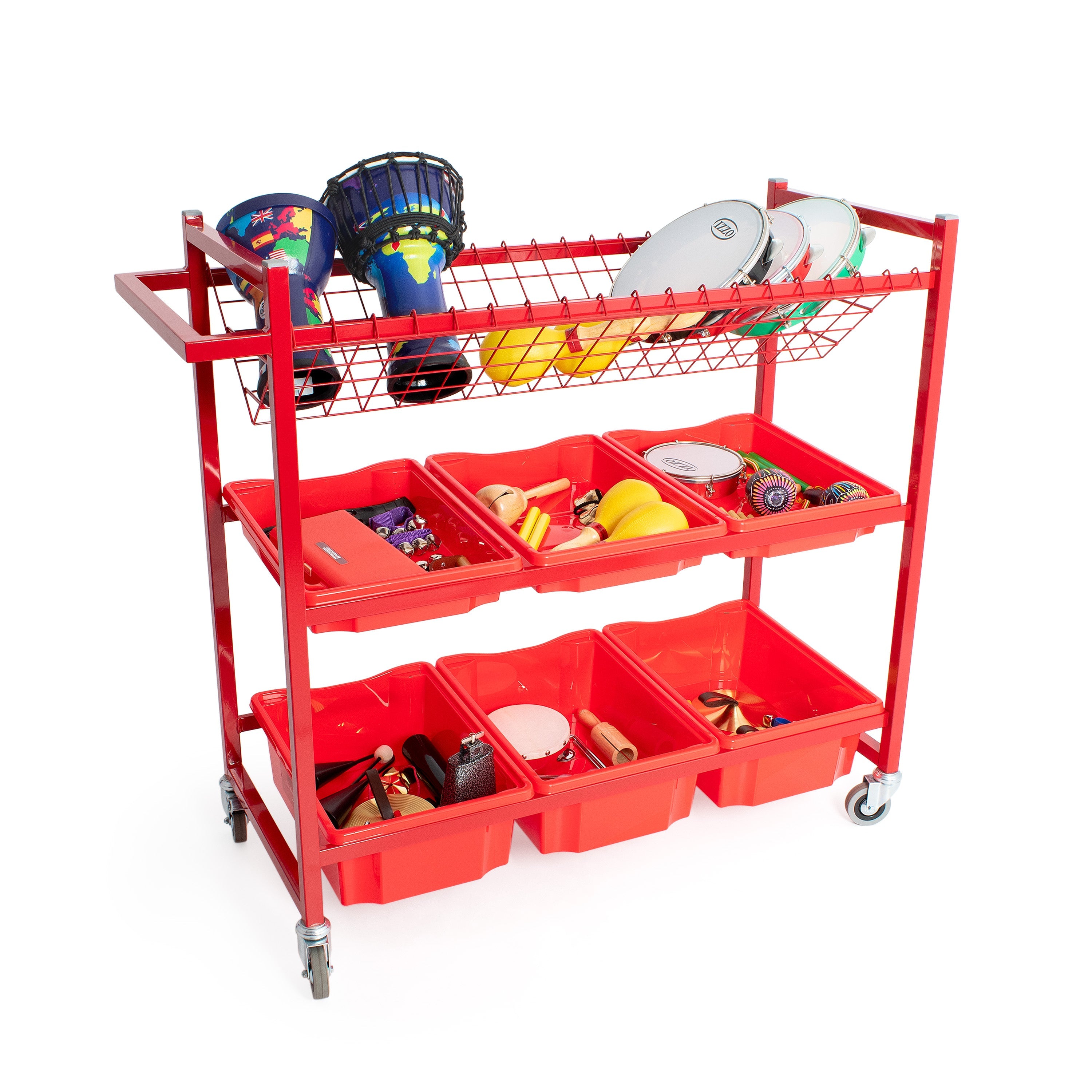 Percussion Plus mobile instrument trolley with trays