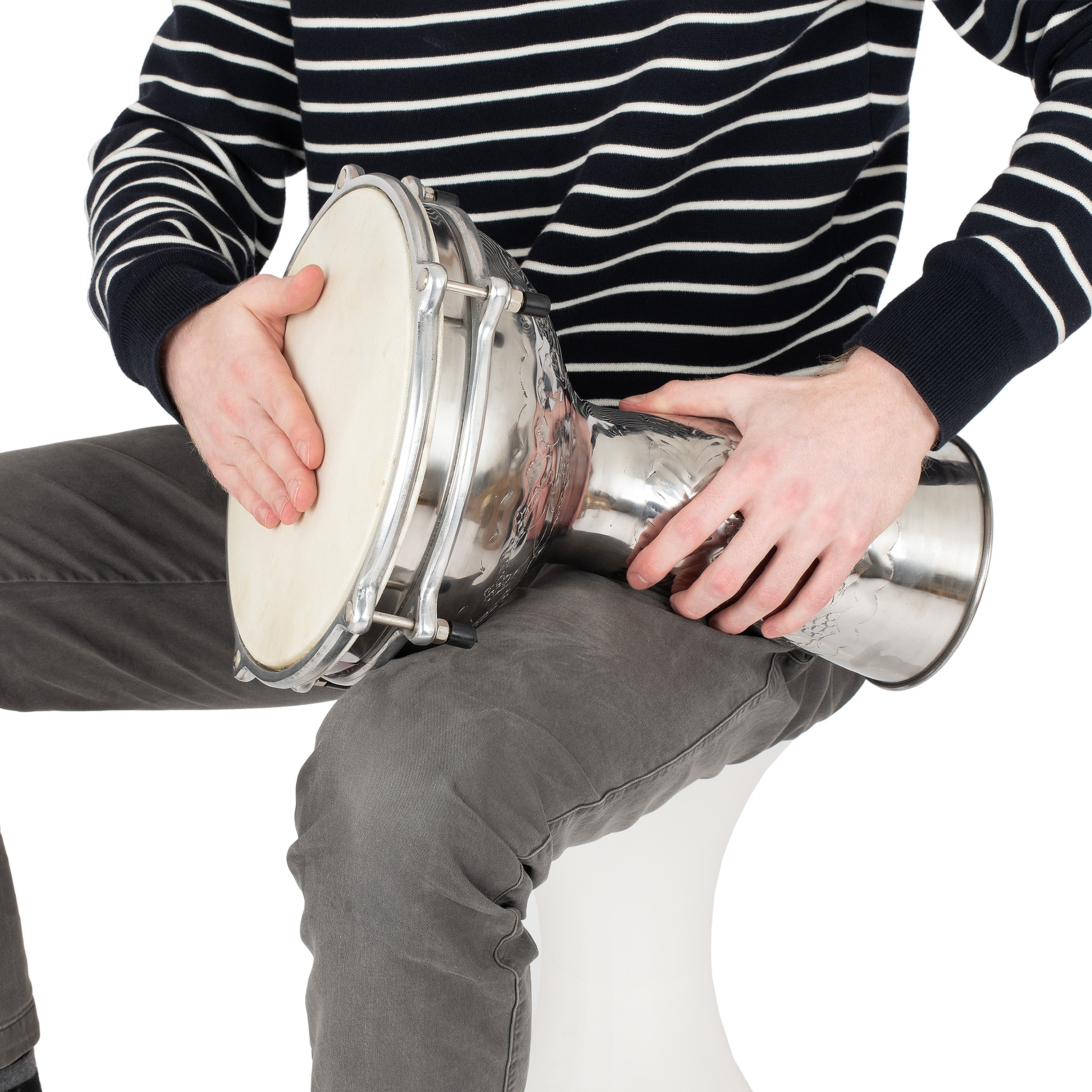 Percussion Plus embossed nickel doumbek – 10 inch