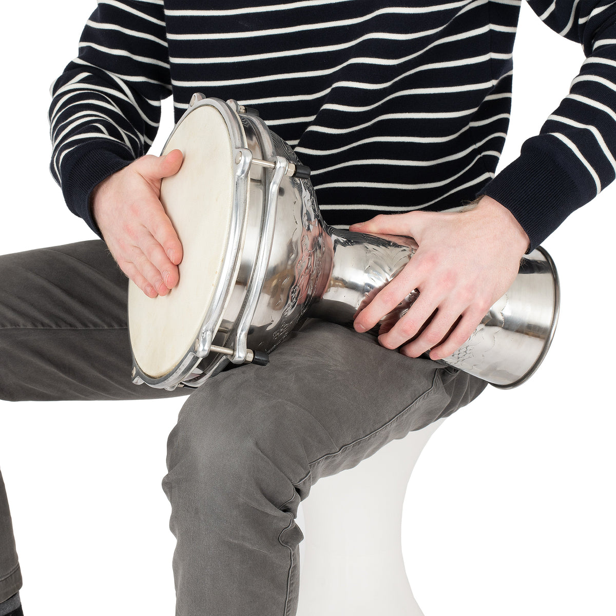 Percussion Plus embossed nickel doumbek – 10 inch