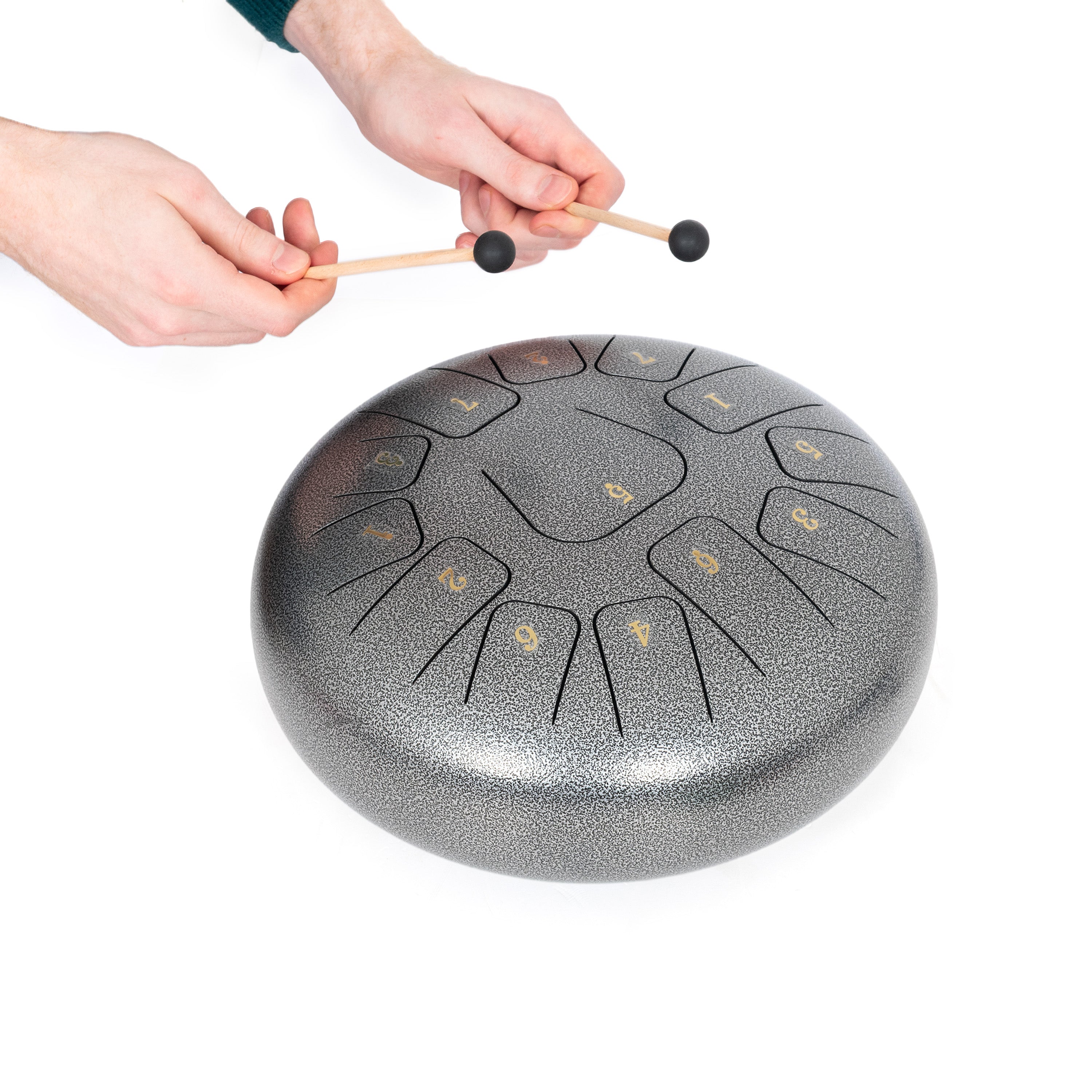 Percussion Plus 12" silver steel tongue drum