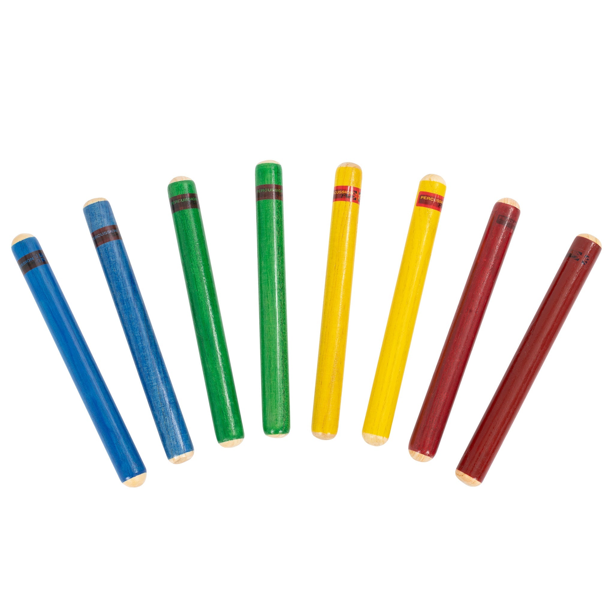 Percussion Plus claves - pack of 4 pairs in mixed colours
