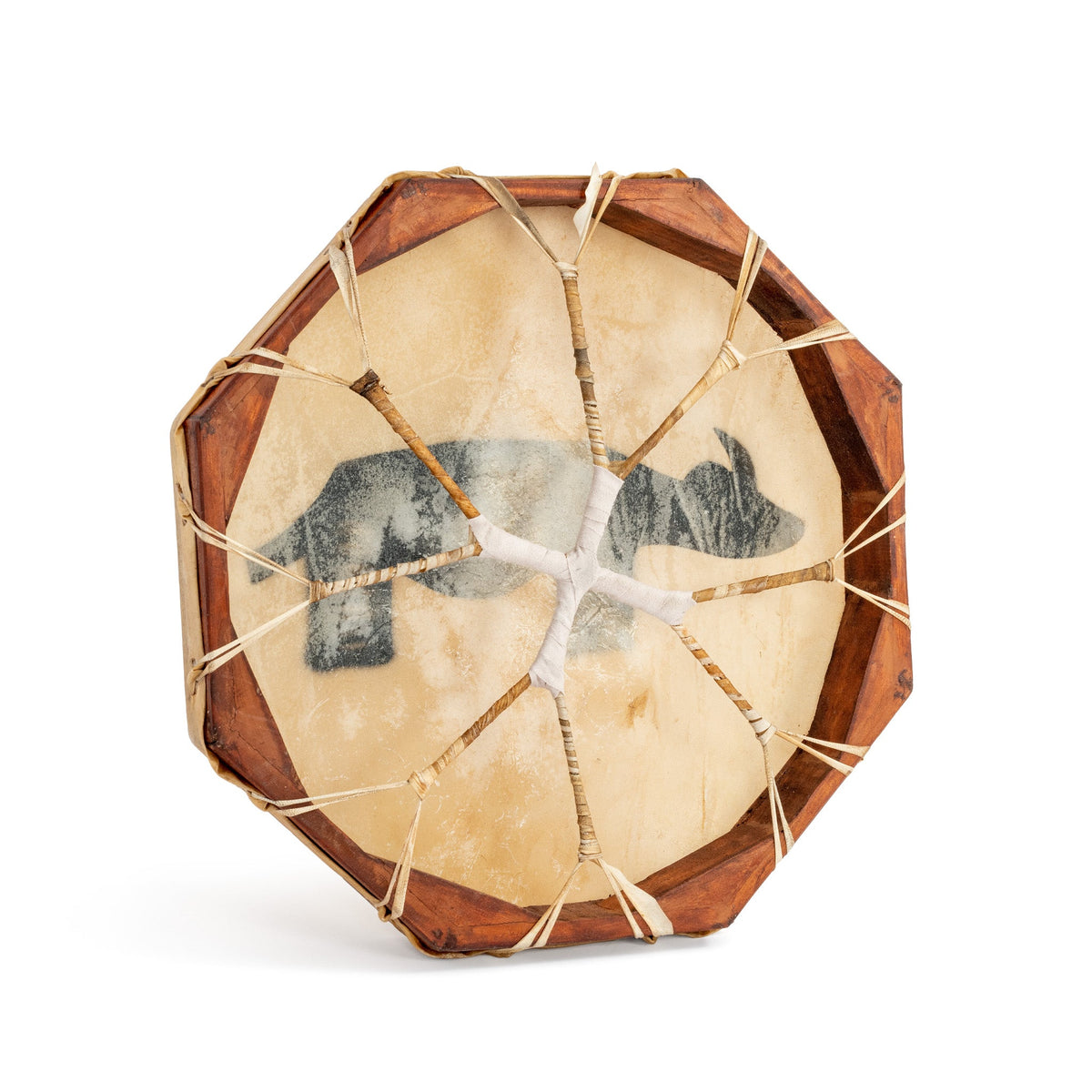 Percussion Plus Honestly Made shaman drum with animal design - 16\"