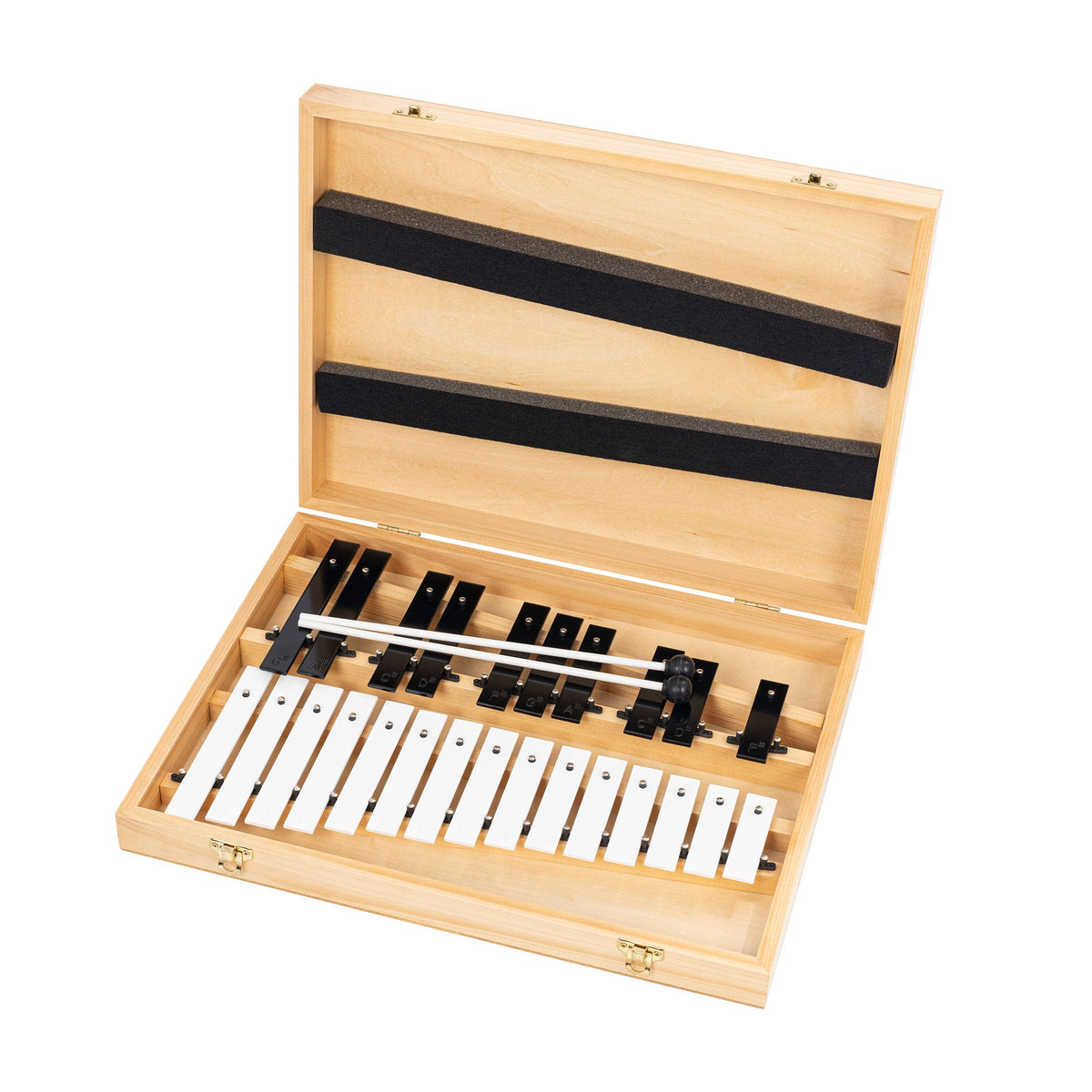 Percussion Plus 25 note glockenspiel with 2 beaters in wooden case