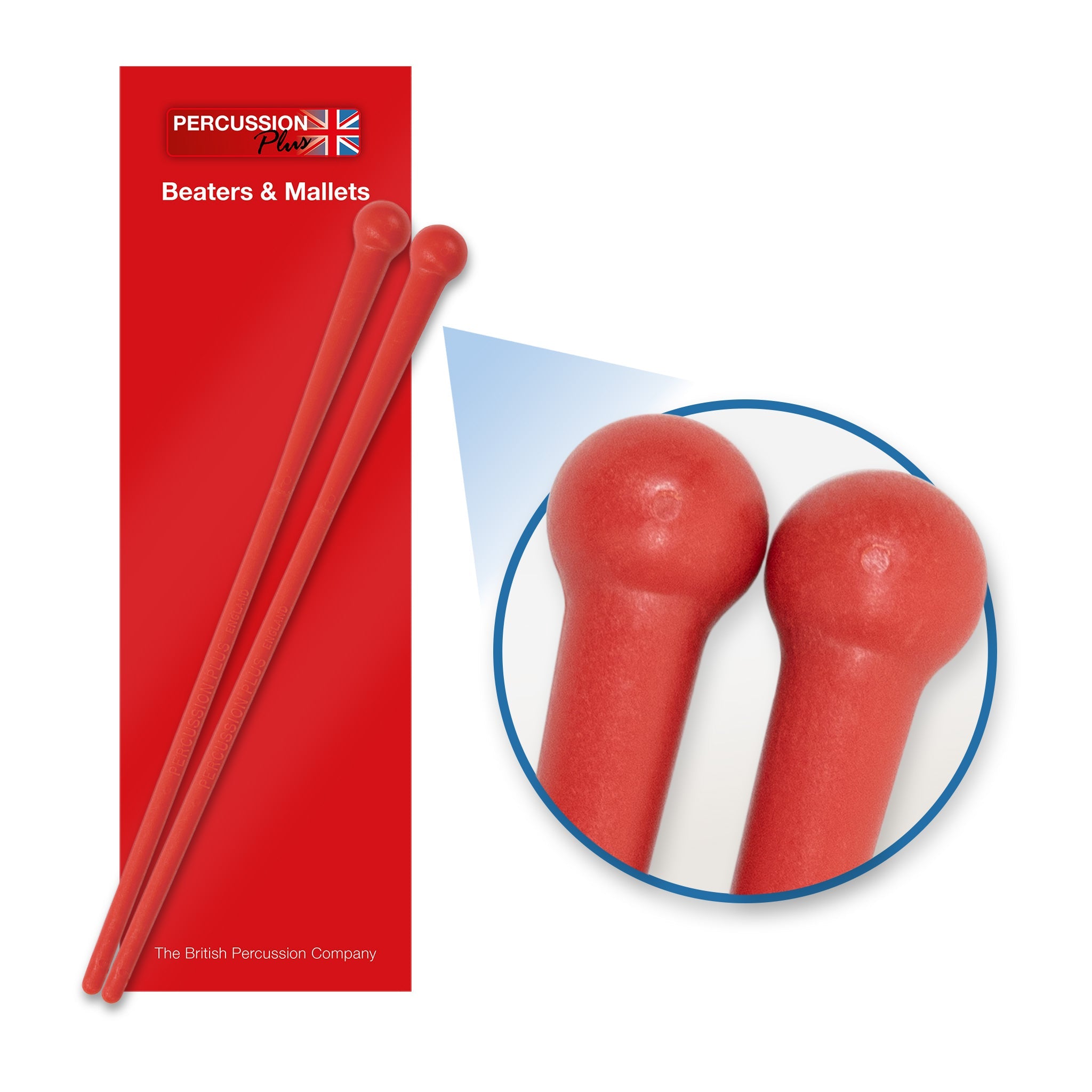 Percussion Plus PP38411 hard plastic one piece beaters - 1 pair