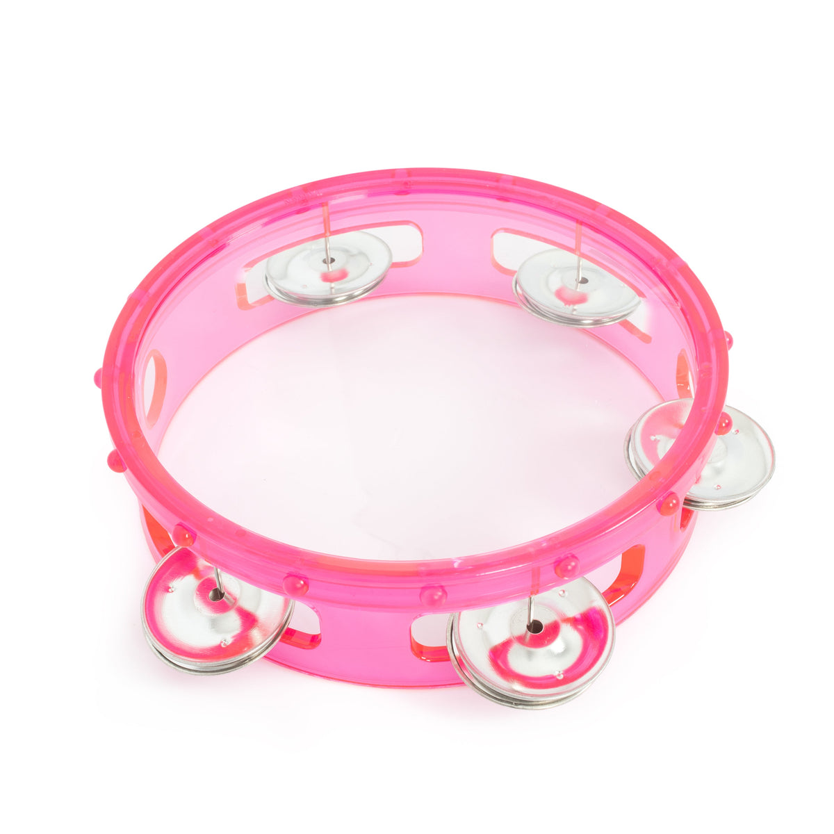 Percussion Plus 6\" transparent tambourine - Pink