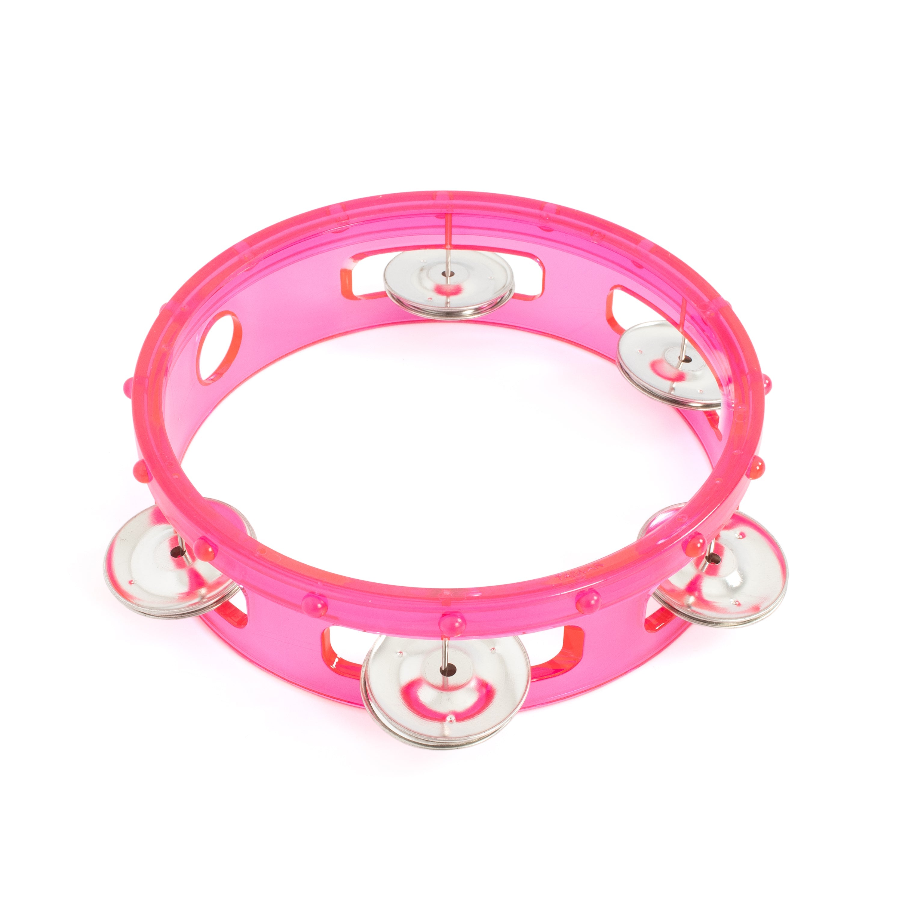 Percussion Plus 6\" transparent headless tambourine - Pink