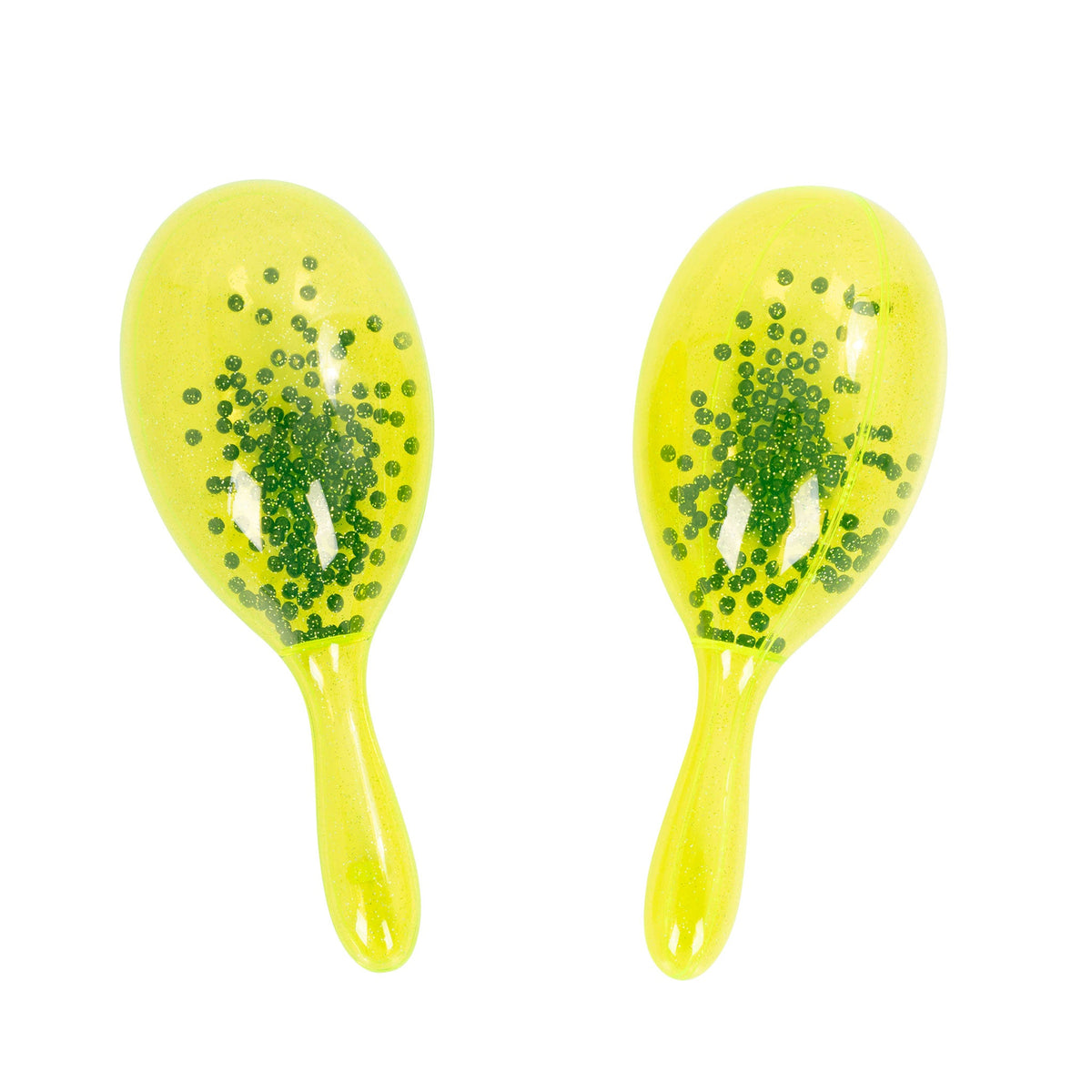 Percussion Plus transparent maracas - Yellow sparkle