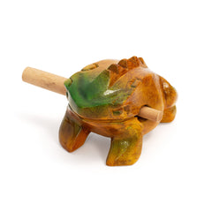 Percussion Plus Honestly Made painted frog guiro with scraper