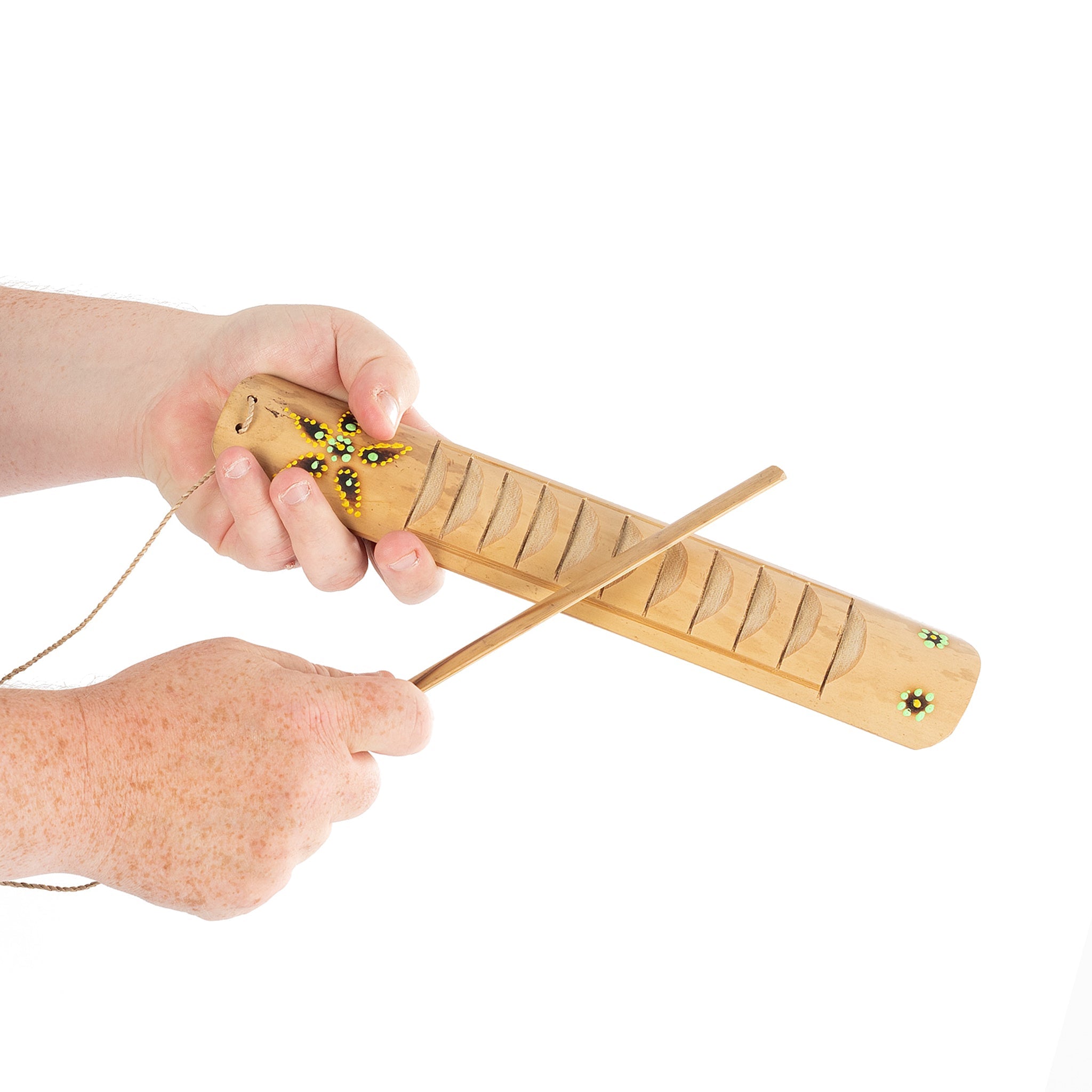 Percussion Plus Honestly Made Balinese bamboo guiro with scraper