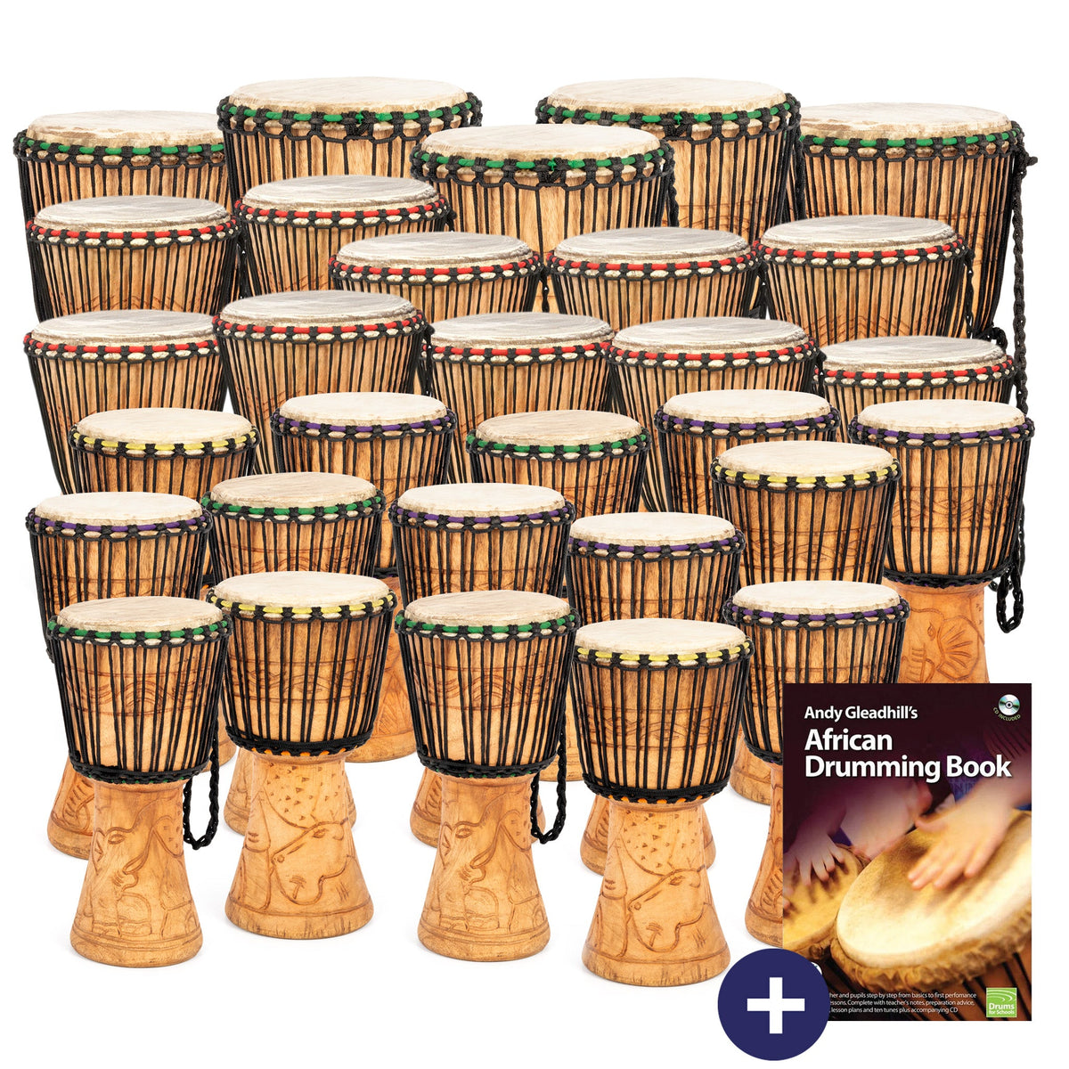 Percussion Plus Ghanaian djembe 30 player pack for secondary education