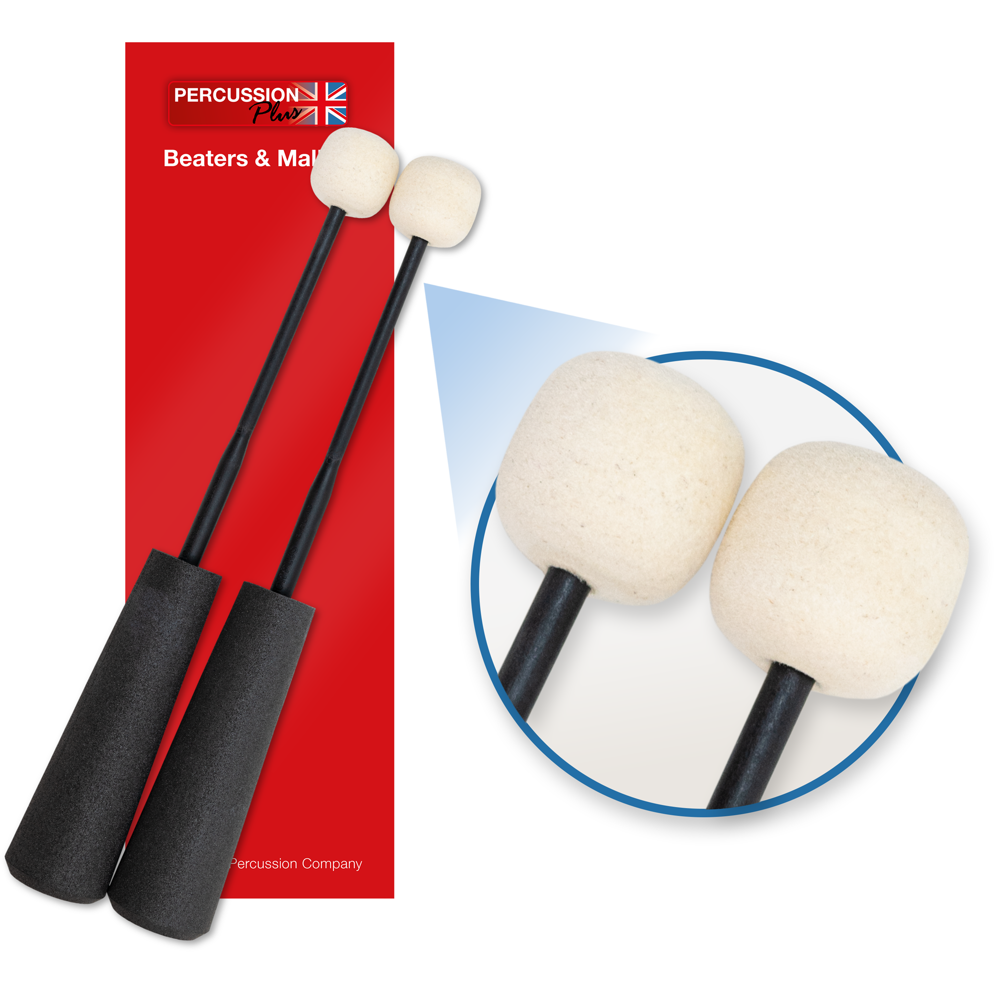 Percussion Plus PP753 Easy Grip hard felt beaters