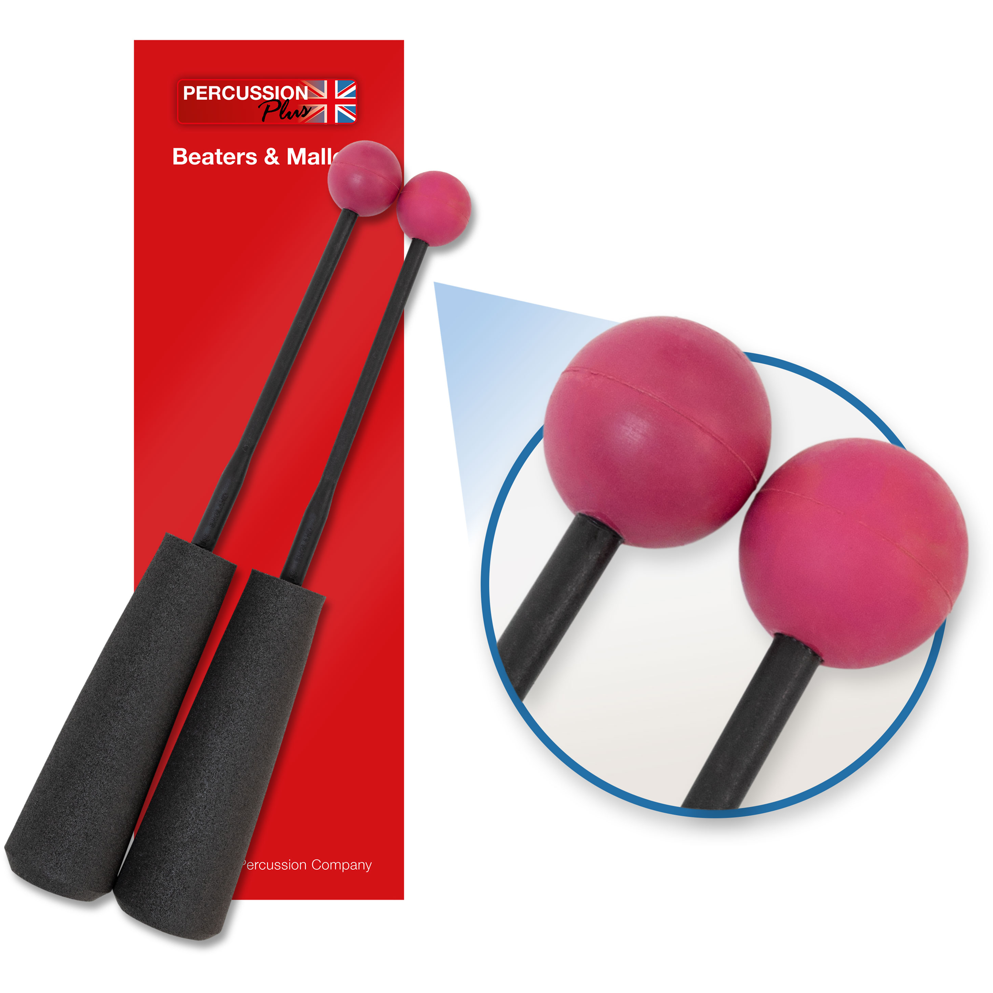 Percussion Plus PP754 Easy Grip medium rubber beaters