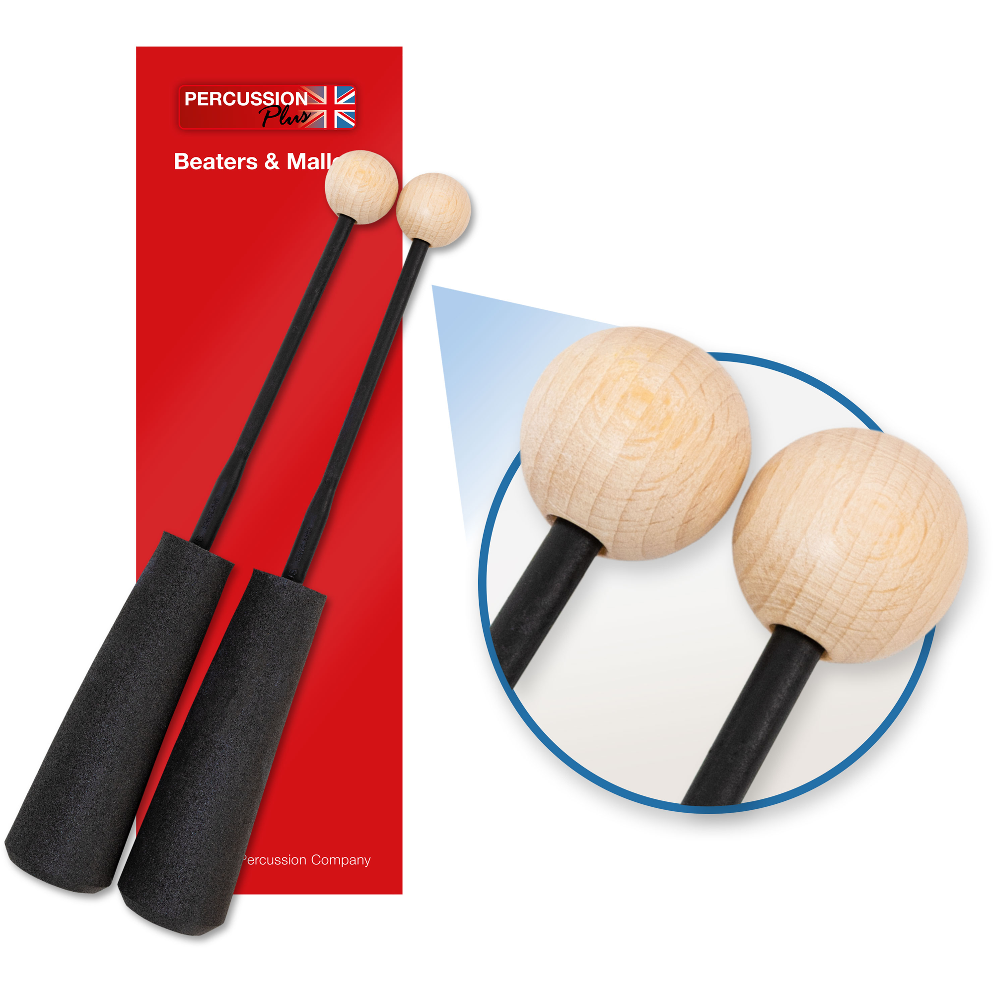Percussion Plus PP755 Easy Grip hard wooden beaters