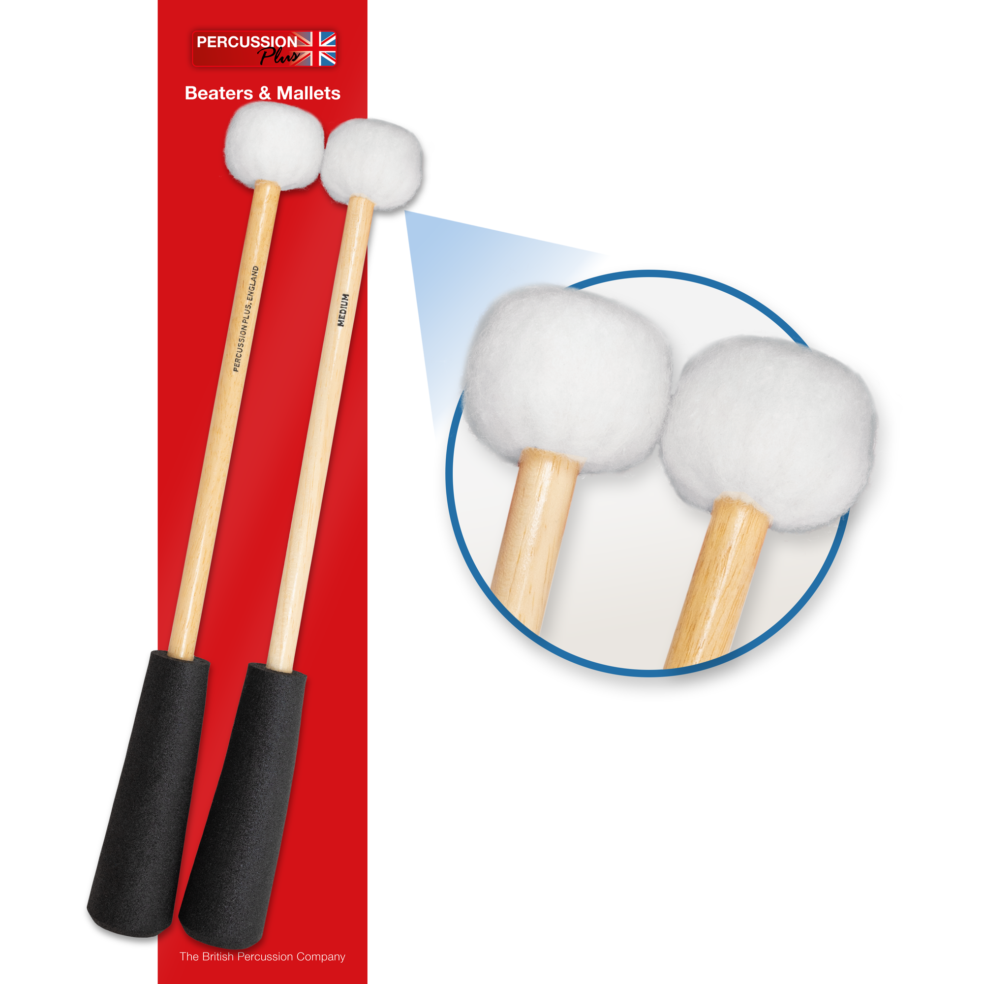 Percussion Plus PP759 Easy Grip medium to soft timpani mallets