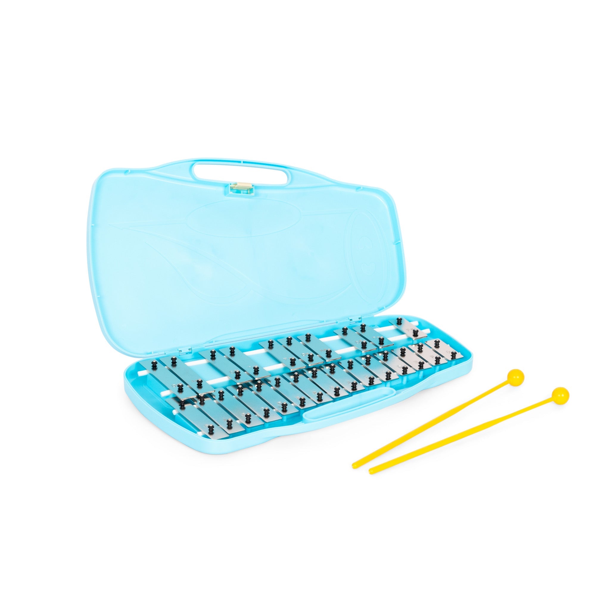 Percussion Plus 25 note chromatic glockenspiel in blue box