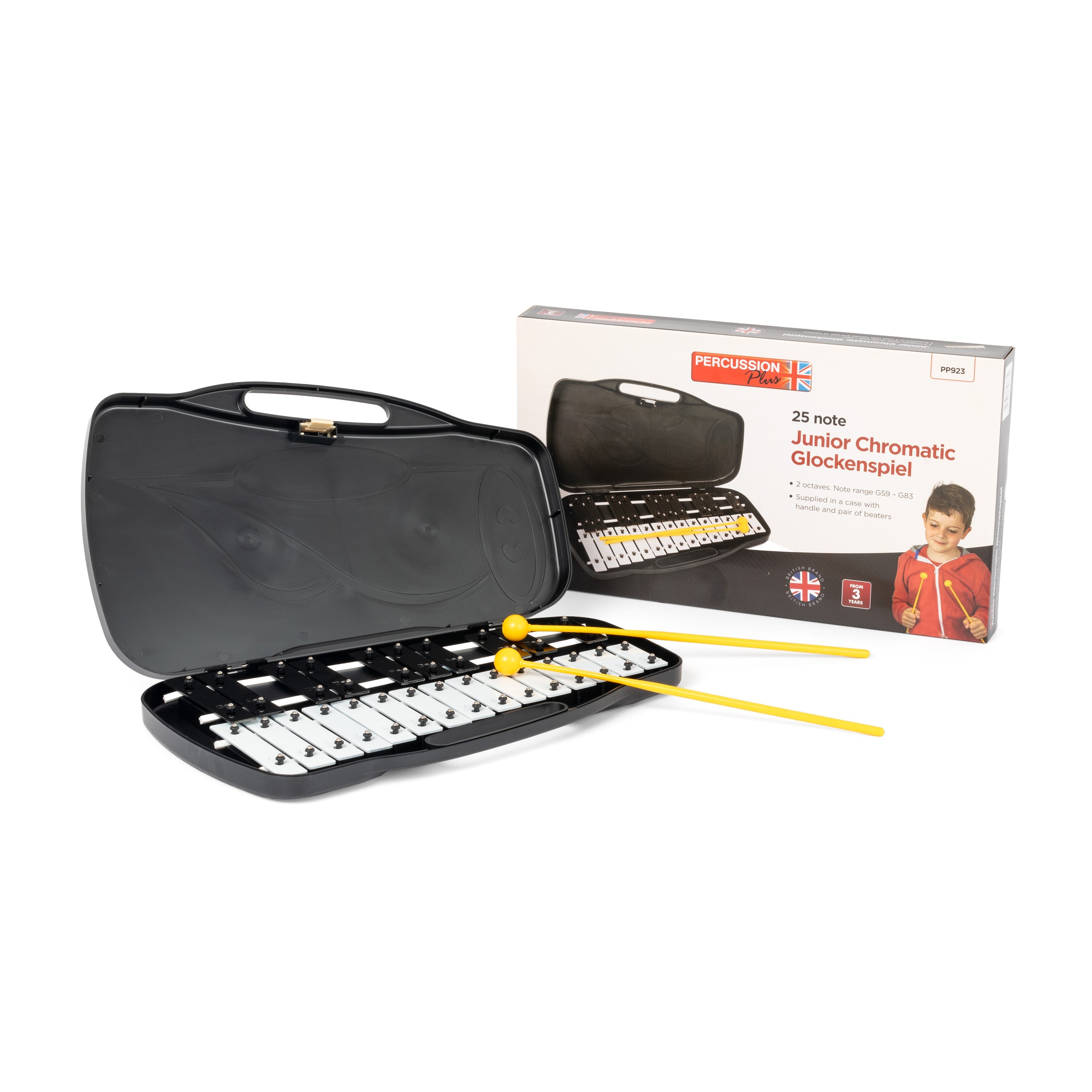 Percussion Plus 25 note chromatic junior glockenspiel - Black