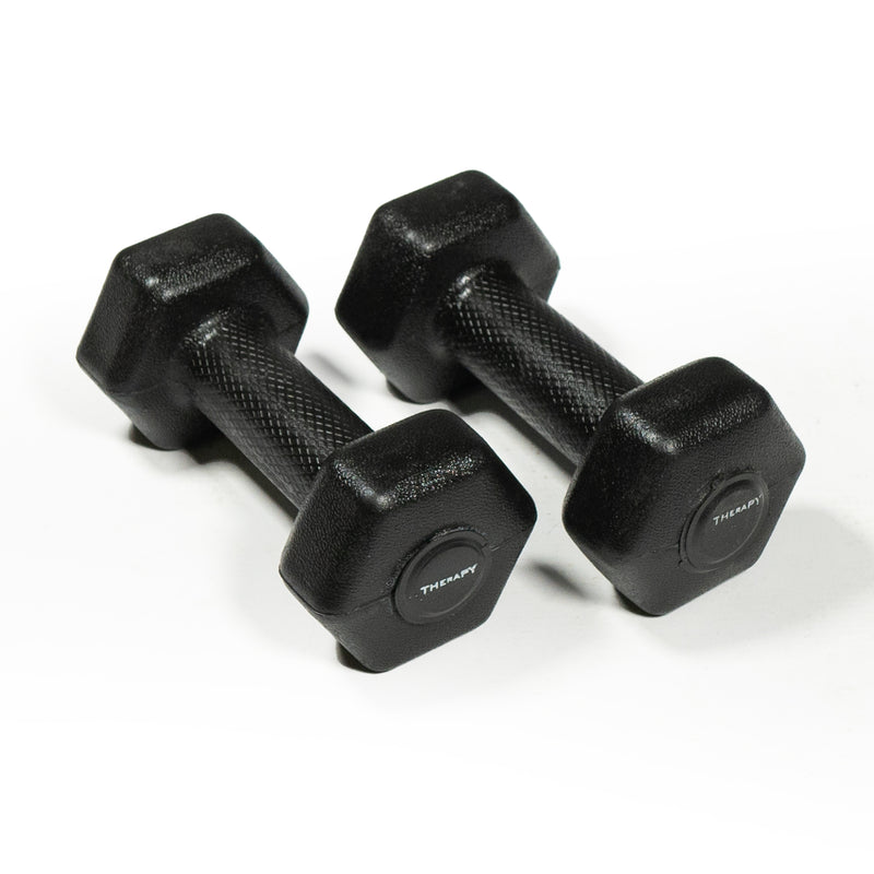 DS PVC Hex Dumbbells - PAIR - 1KG Black