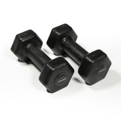 DS PVC Hex Dumbbells - PAIR - 1KG Black