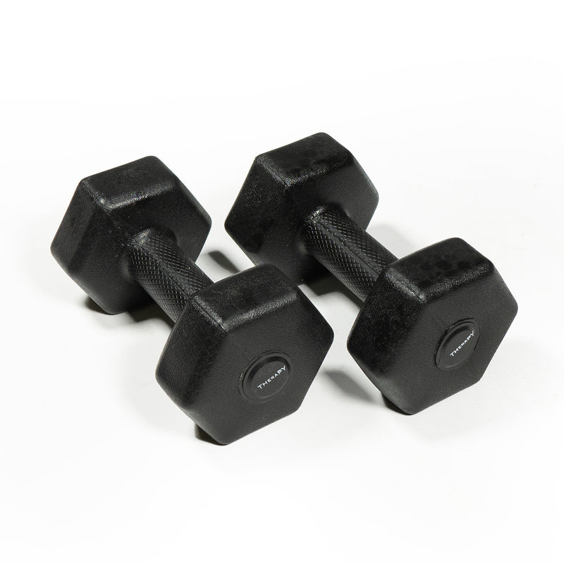DS PVC Hex Dumbbells - PAIR - 2KG Black