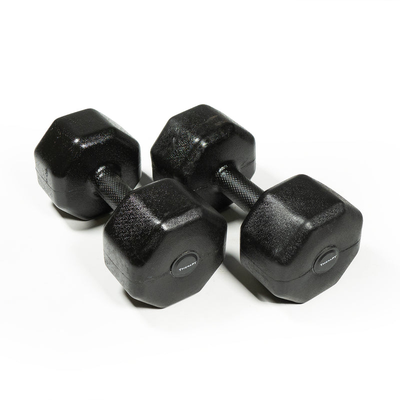 DS PVC Hex Dumbbells - PAIR - 5KG Black