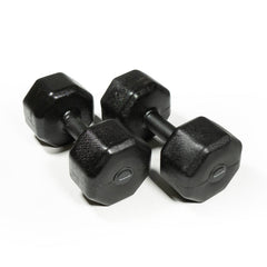 DS PVC Hex Dumbbells - PAIR - 5KG Black