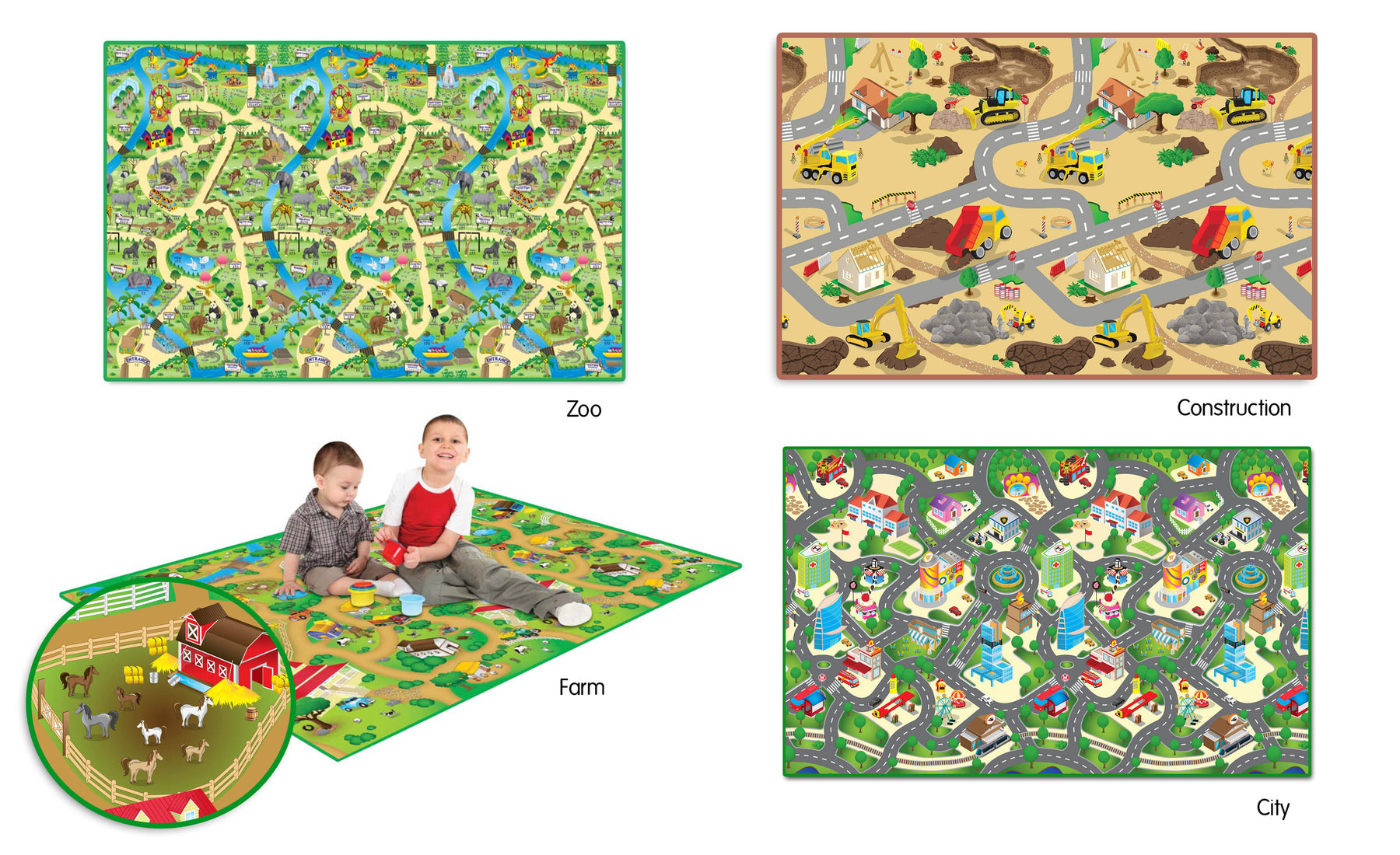 Award Winning! Set of Extra Large Play Mats (200 x 120cm) , set of 4
