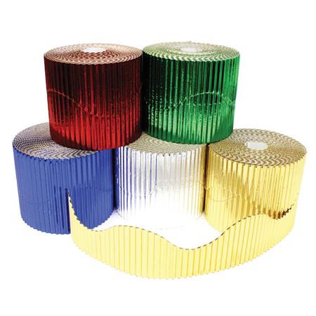 SCO CORRUGATED BORDER ROLL 57MMX10M METALLIC SILVER 1PC -Min Qty 1