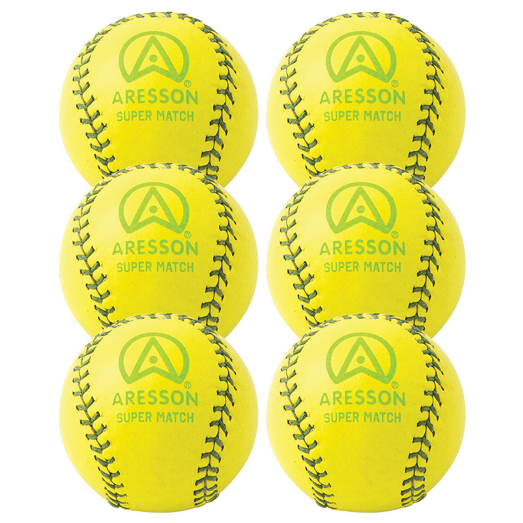 ARESSON SUPER MATCH ROUNDERS BALL YELLOW, SET OF 6