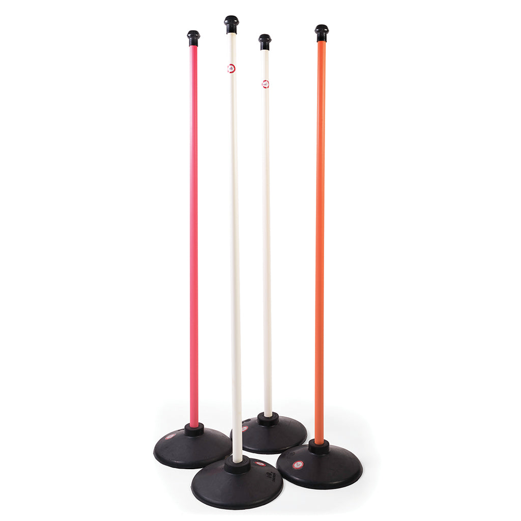 ARESSON PLASTIC ROUNDERS POSTS AND BASES 1.20M, MIXED, SET OF 4