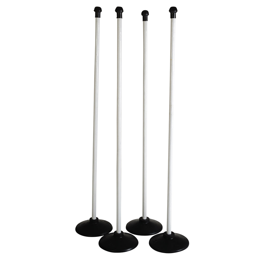 ARESSON WOODEN ROUNDERS POSTS AND BASES 1.20M, WHITE, SET OF 4