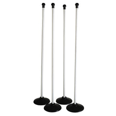 ARESSON WOODEN ROUNDERS POSTS AND BASES 1.20M, WHITE, SET OF 4