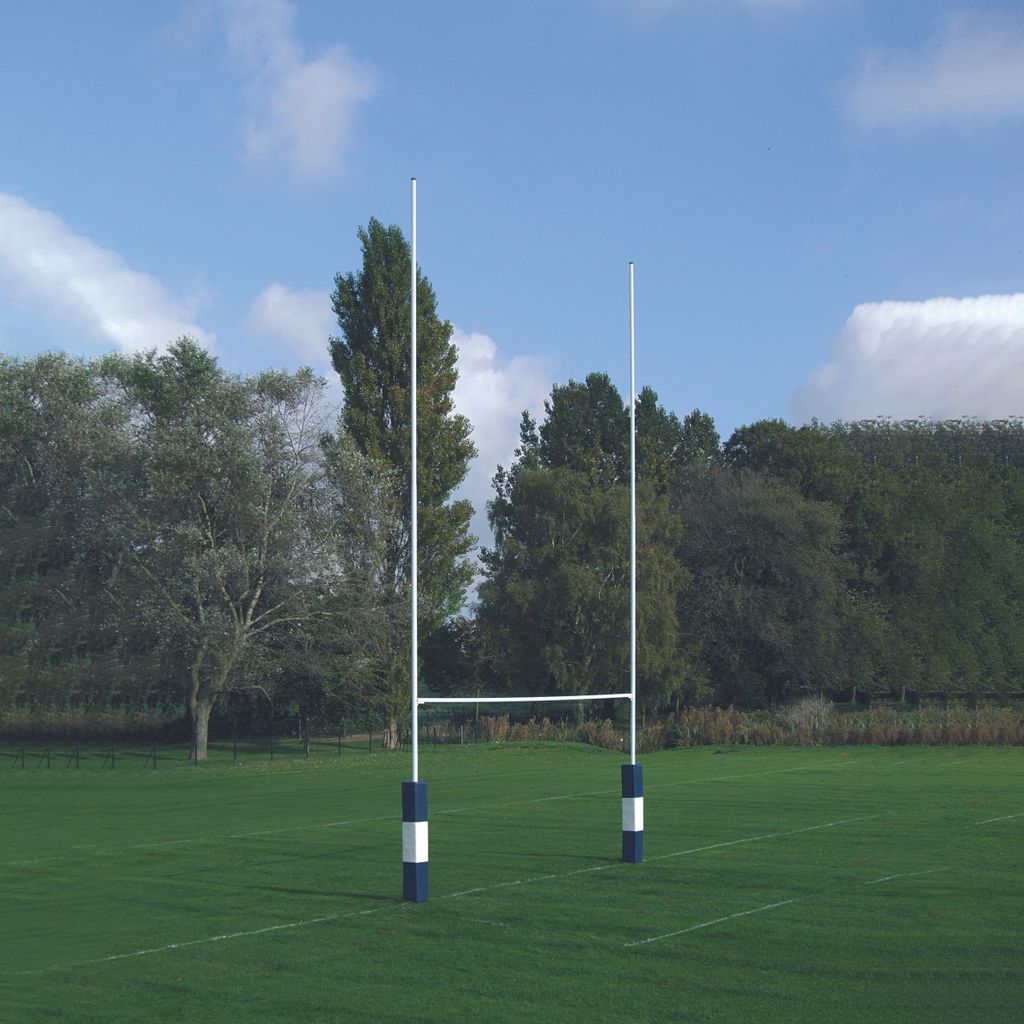 HARROD STEEL RUGBY POSTS SOCKETED, 9M POSTS, 2 PIECE