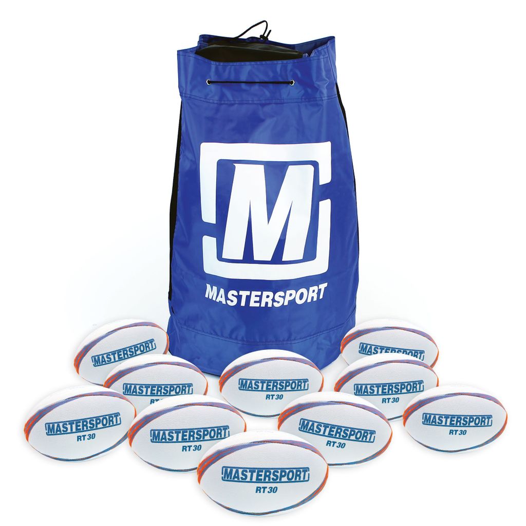 MASTERSPORT TRAINER RUGBY BALL SIZE 3, BAG OF 10