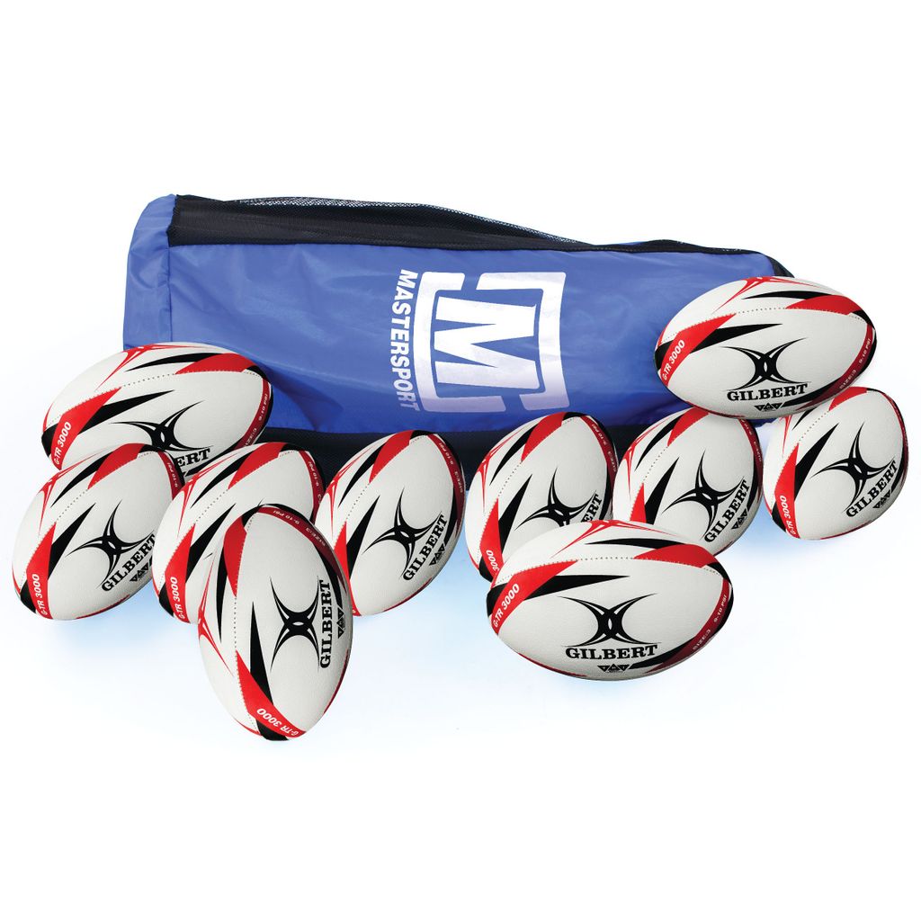 GILBERT G-TR3000 RUGBY BALL SIZE 3, BAG OF 10