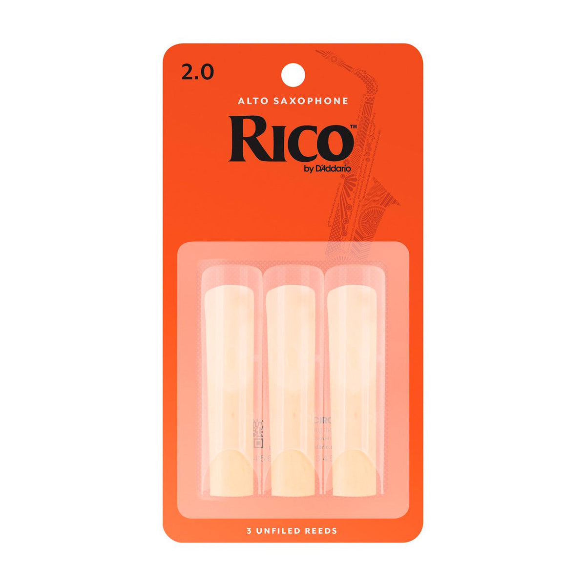 Rico card of 3 Eb alto saxophone reeds - 2.0
