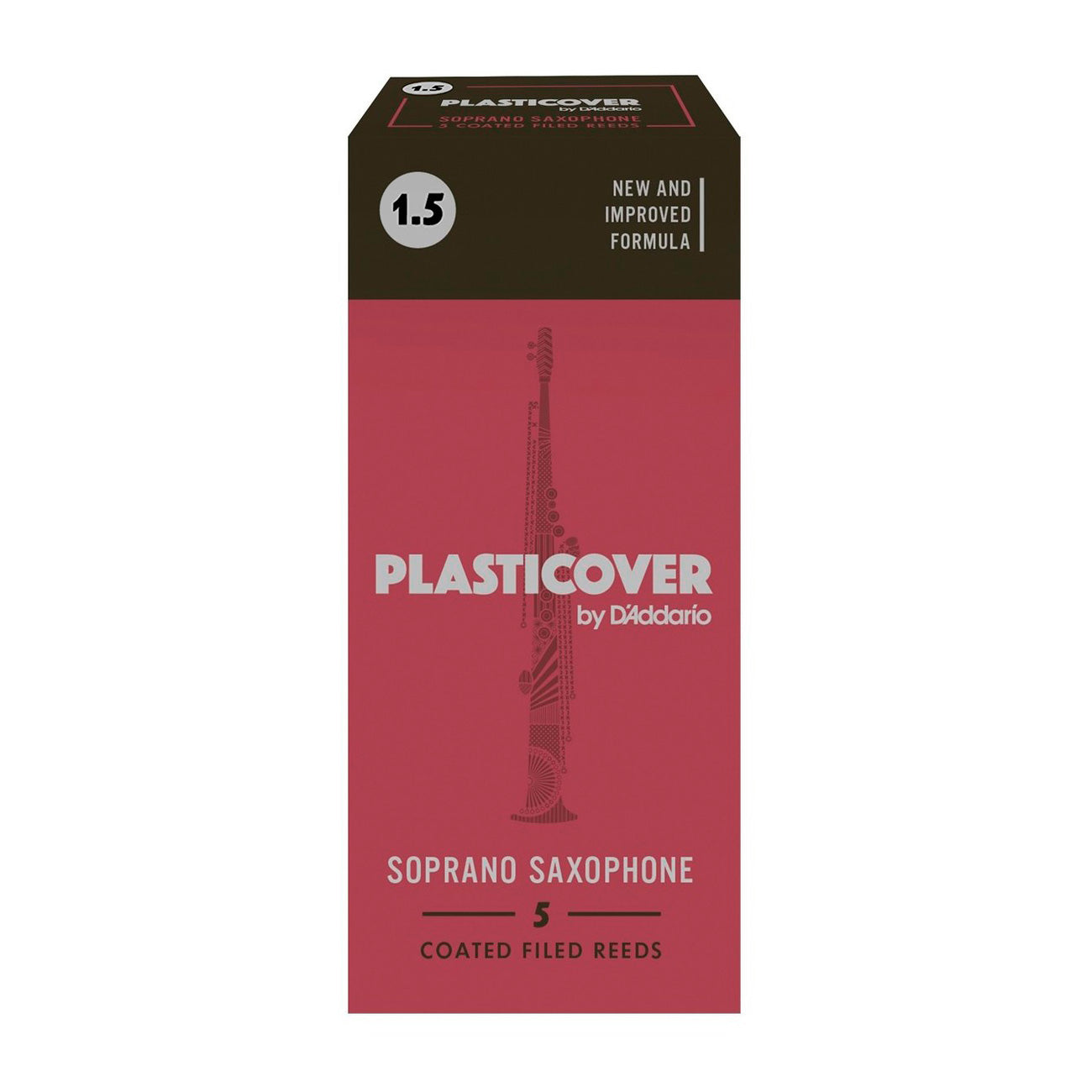 Rico Plasticover box of 5 x soprano saxophone reeds - 1.5
