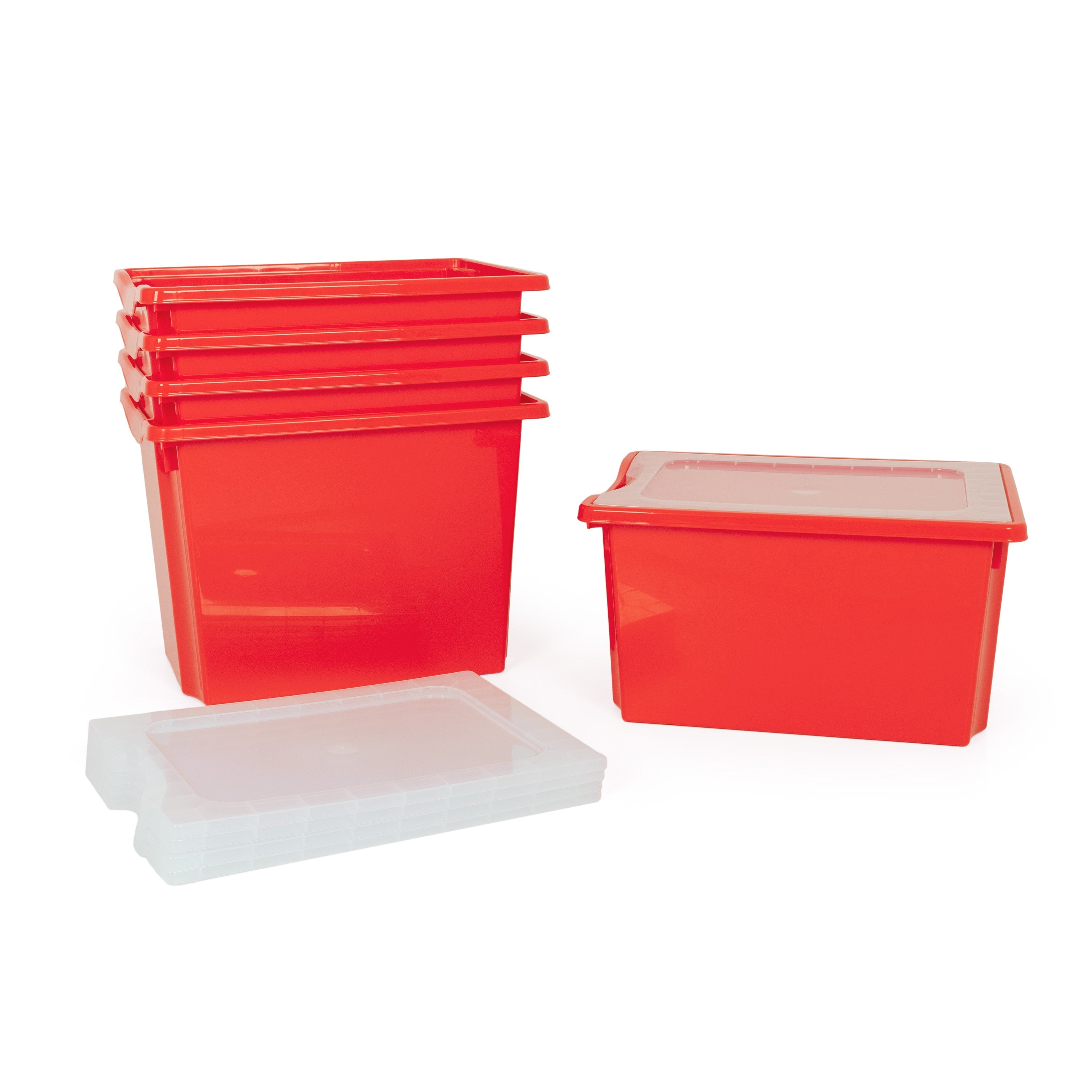 Monarch 5x 40L extra strong storage box and lid set - Red