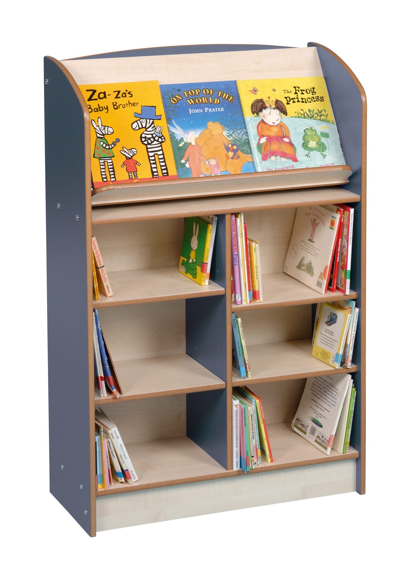 SINGLE SIDED 12OO BOOKCASE WITHOUT LECTERN (Blue/Maple)