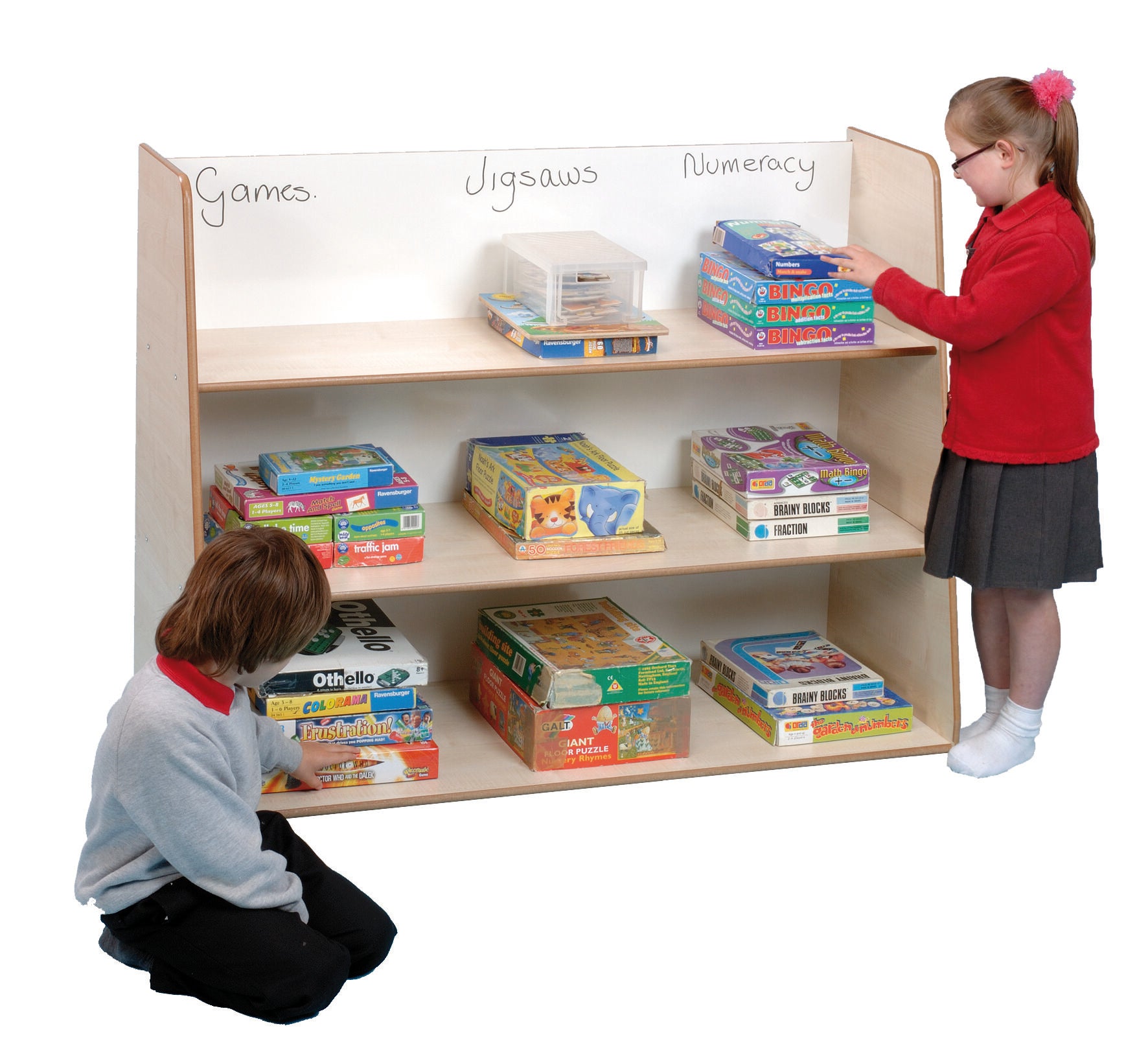 FREE STANDING SHELF 540mm DEEP WITH DRY-WIPE BACK (Maple)
