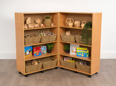 4 SHELF BOOKCASE HINGED (Beech)